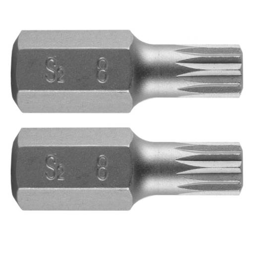 Spline bit M8 x 30 mm, S2, 2 pcs