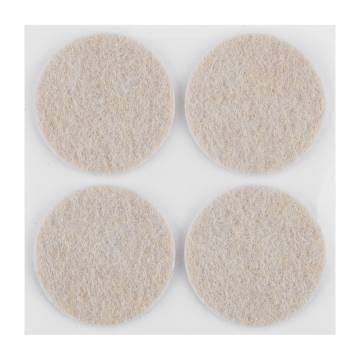 Self-adhesive round felt pads, light brown 40 mm, 4 pcs.