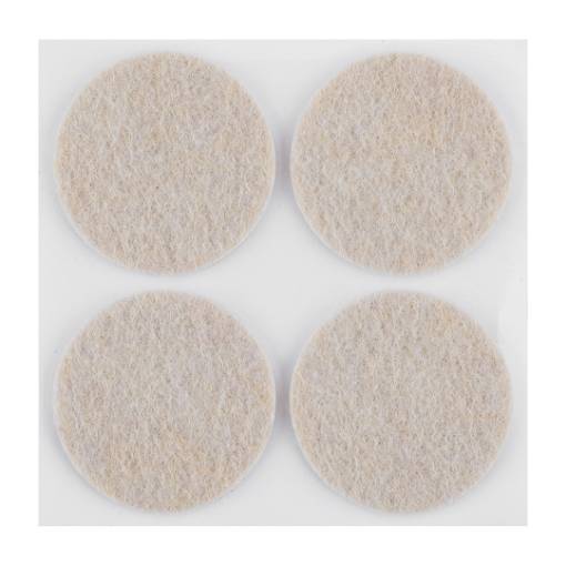 Self-adhesive round felt pads, light brown 40 mm, 4 pcs.