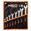 Combination spanner set, CrV, DIN 3113, 8 pcs 6,8,10,12,13,14,17,19mm