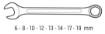 Combination spanner set, CrV, DIN 3113, 8 pcs 6,8,10,12,13,14,17,19mm