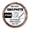 Flap wheel 30 x 15 x 6 mm, P100