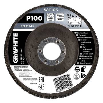 Zirconia flap wheel 125 x 22.2 mm, P100