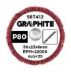 Flap wheel with abrasive fleece, mounted 30 x 25 x 6 mm, P80