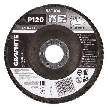 Zirconia flap wheel 125 x 22.2 mm, P120