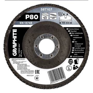 Zirconia flap wheel 115 x 22.2 mm, P80