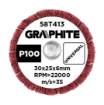Flap wheel with abrasive fleece, mounted 30 x 25 x 6 mm, P100