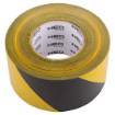 Warning tape yellow-black 75 mm x 500 m