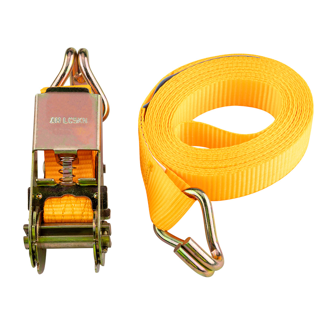 Lashing strap with ratchet 25 mm x 5 m, withstanding 1000 kg PES