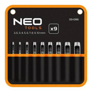Set of 9 punches, diameter 2.5-10 mm, oxford pouch