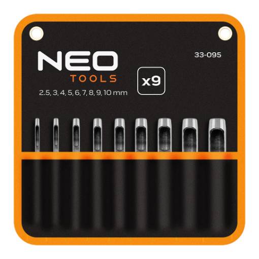 Set of 9 punches, diameter 2.5-10 mm, oxford pouch
