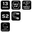 Impact wrench, magnetic 13 x 65 mm