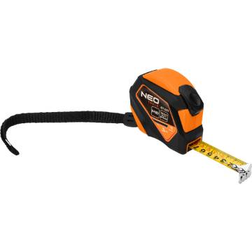 Retractable steel tape measure 3 m x 16 mm, auto-locking, stop button, magnet