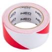 Self-adhesive red and white warning tape 50 mm x 33 m