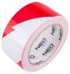 Self-adhesive red and white warning tape 50 mm x 33 m