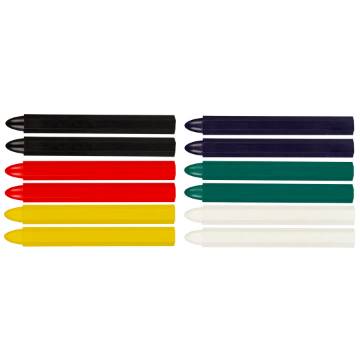 Technical chalk for marking, various colors, 12 pcs