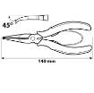 Bent needle pliers 140mm