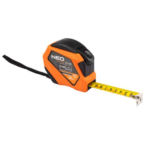 Steel tape measure 10 m x 25 mm, inch