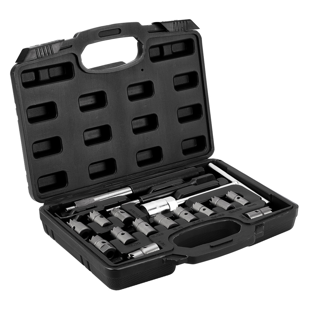 Milling cutters for cleaning injector seats, set 17 pcs