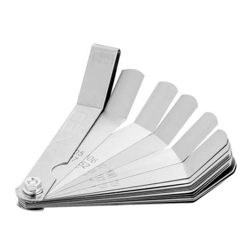 Feeler gauge, 16 leafs folded back
