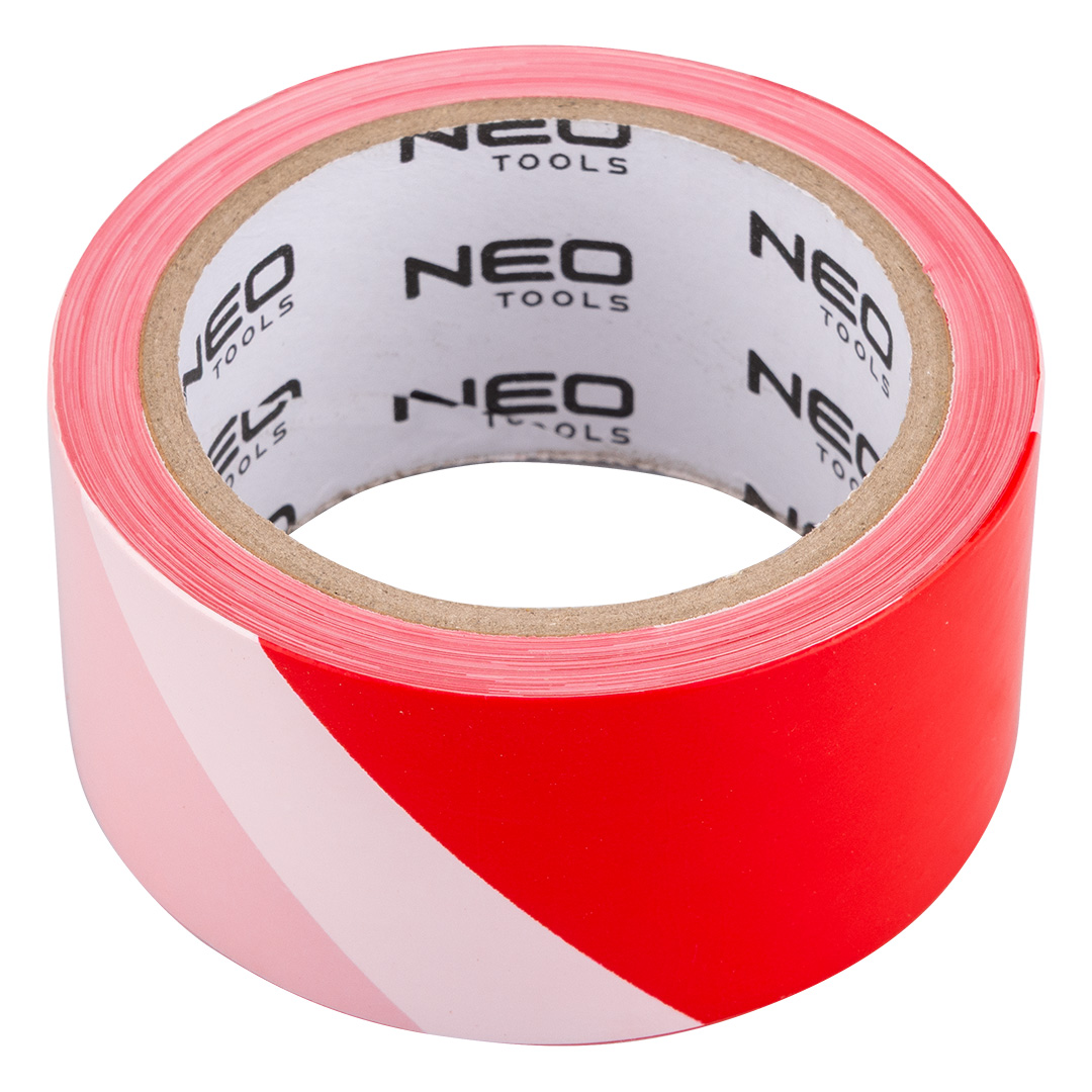 Red and white warning tape 50 mm x 100 m