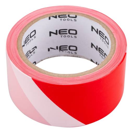Red and white warning tape 50 mm x 100 m