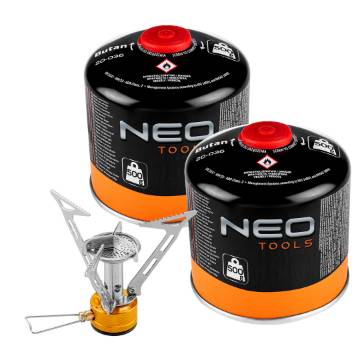 Camping gas burner + 2 gas cartridges 20-036