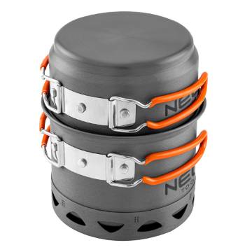 2 in 1 camping pots with radiator + bag