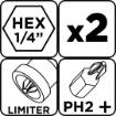 Countersink bits PH2 x 25 mm, 2 pcs