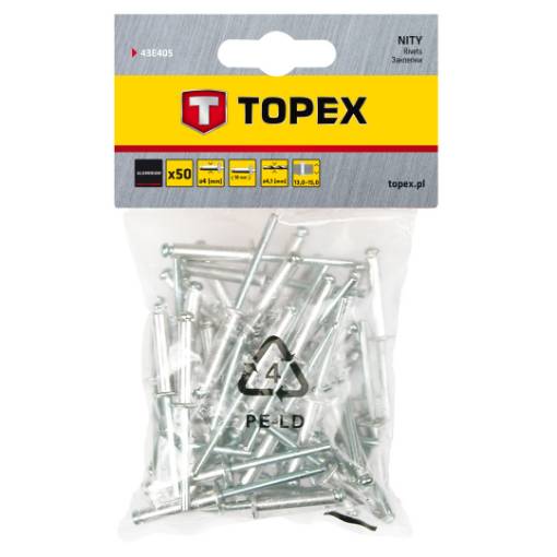 Aluminum rivets, 4,0 x 18mm - 50 pcs