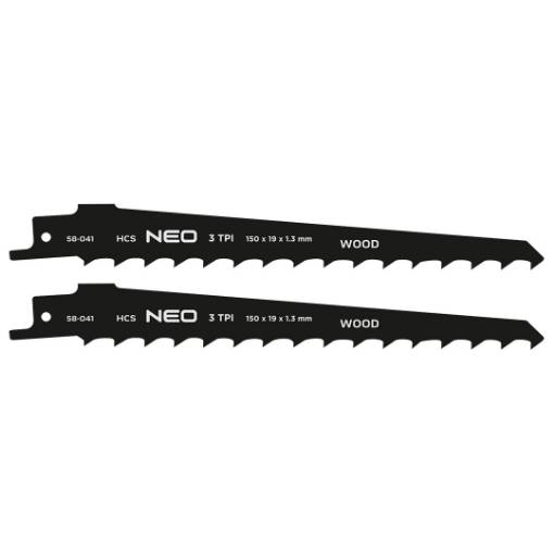 Sabre saw blade, HCS, 150 x 19 x 1.3 mm, 3TPI, cpl. 2 pcs.