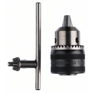Rack and pinion drill chuck 1.5-13 mm, 1/2"- 20 (with spare key D)