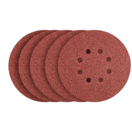 Velcro sanding discs 150 mm, P120, 5 pcs, with 8 holes