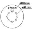 Velcro sanding discs 150 mm, P120, 5 pcs, with 8 holes