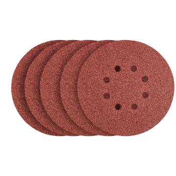 Velcro-backed sanding discs 150 mm, P40, 5 pcs, with 8 holes