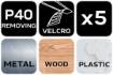 Velcro-backed sanding discs 150 mm, P40, 5 pcs, with 8 holes