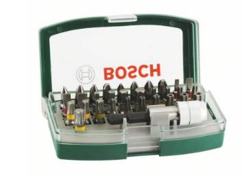 Colour-coded screw bit set 32-piece