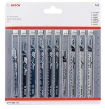 Jigsaw blade set with T-shank for wood 10-piece