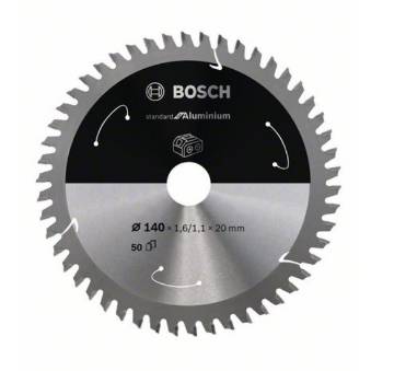 Circular saw blade Standard for aluminium for cordless saws 140 x 20 x 1.6/1.1 mm, 50T