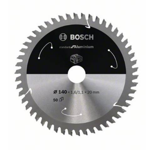 Circular saw blade Standard for aluminium for cordless saws 140 x 20 x 1.6/1.1 mm, 50T