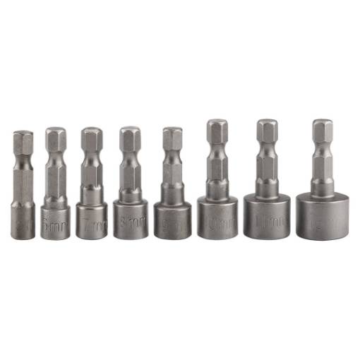 Set of screwdriver sockets 5/6/7/8/9/10/11/13 mm, Hex, 8 pcs.