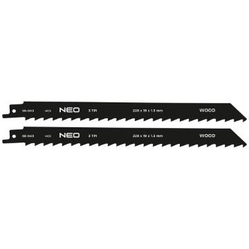 Sabre saw blade, HCS, 228 x 19 x 1.3 mm, 3TPI, cpl. 2 pcs.