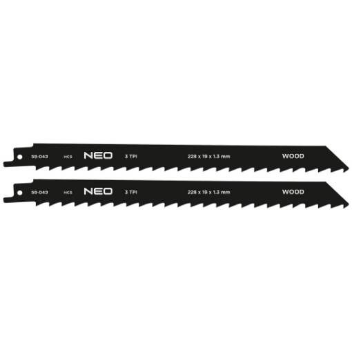 Sabre saw blade, HCS, 228 x 19 x 1.3 mm, 3TPI, cpl. 2 pcs.