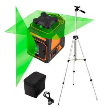 Plane laser 30 m, 5 lines, 360° horizontal, with case and tripod 1.5 m