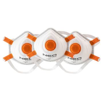 Half mask respirator, FFP3, with valve, 3 pieces, CE