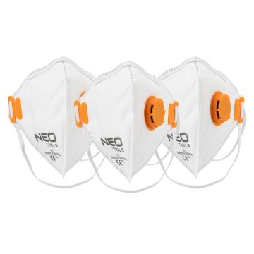 Folding half mask FFP2, with valve, 3 pieces, CE