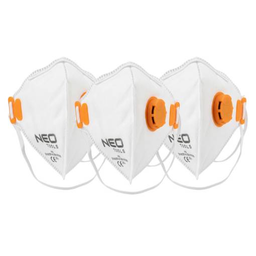 Folding half mask FFP2, with valve, 3 pieces, CE