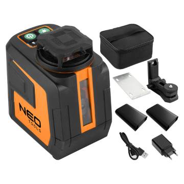 Plane laser 20 m, 5 lines, green, case, magnetic holder