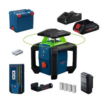 Pöördlaser PRO GRL18V-3-31G, aku ja laadija, L-BOXX 374
