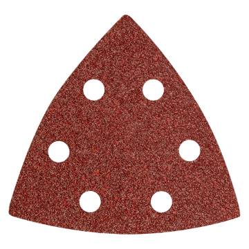 Velcro-backed delta sanding paper 93 x 93 mm P40, 5 pcs, with 6 holes